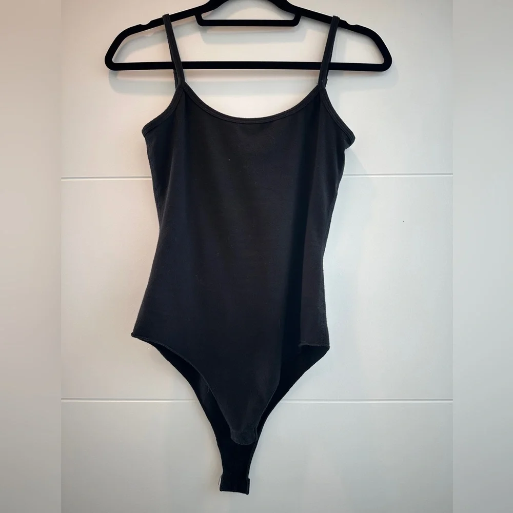 LNA Black Bodysuit Scoop Neck Adjustable Strap Fitted Basic | Size XS - Picture 7 of 13